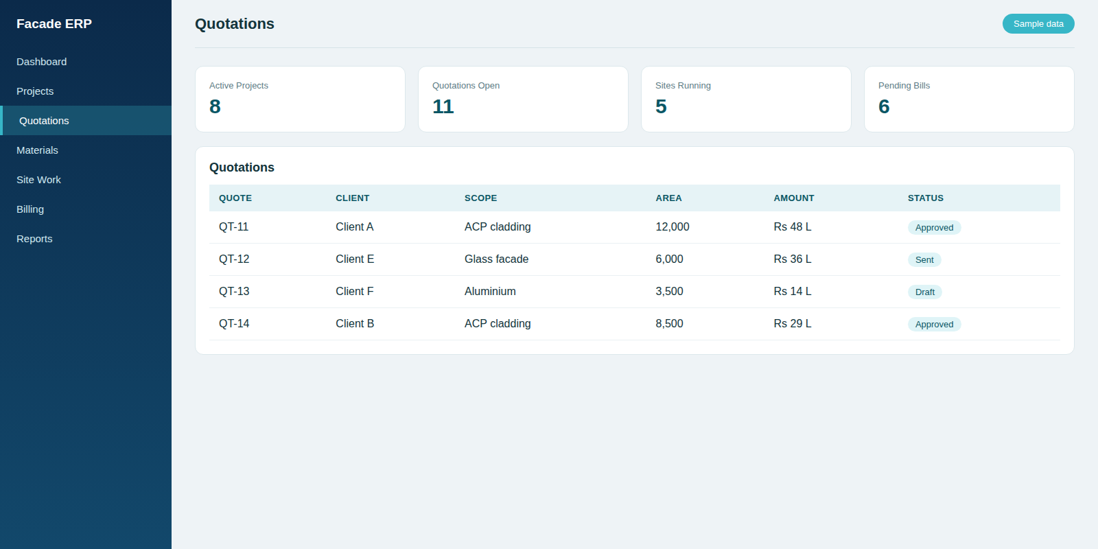 Facade Pro ERP - Quotations